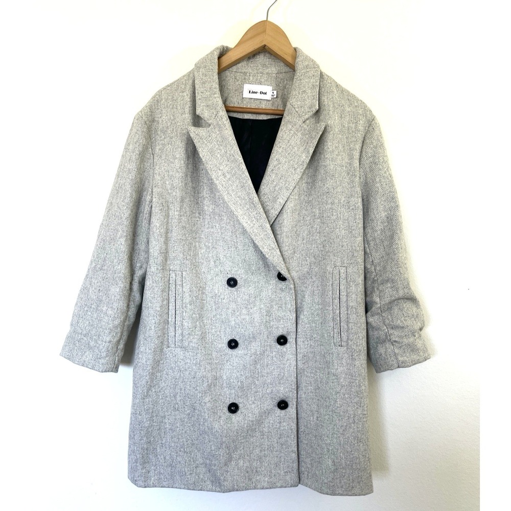 Anthropologie Line & Dot Womens Wool‎ Coat Size S Gray Neutral Minimalist City